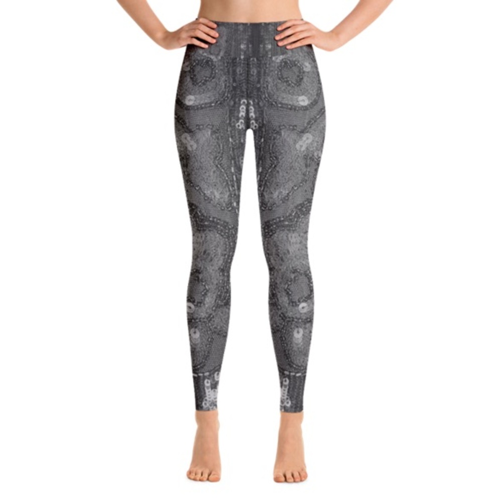 Ventcri Nellie Noir Sequin Print Hi Yoga Leggings